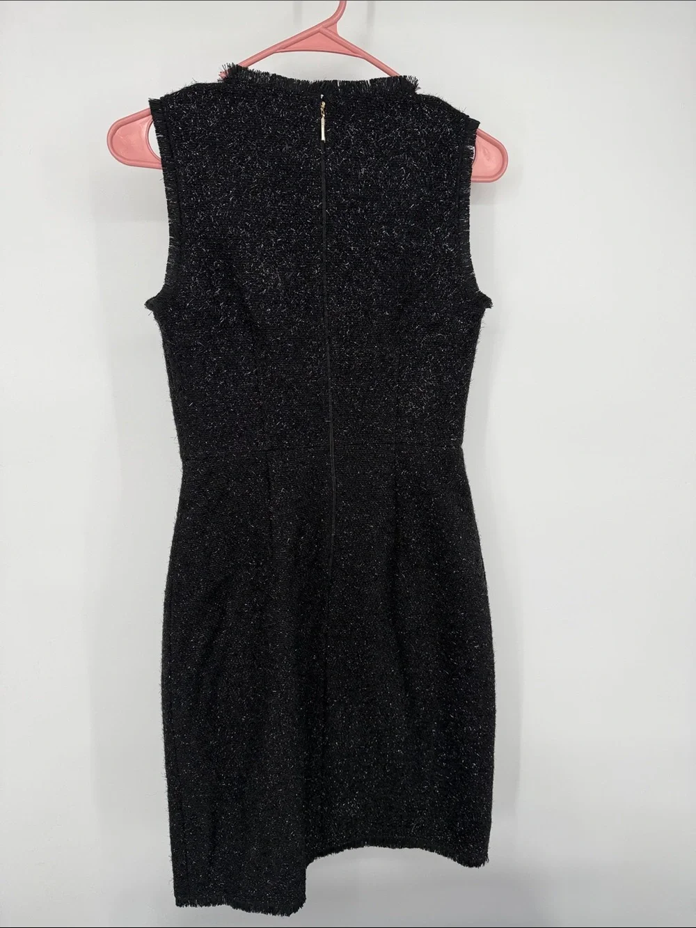 Kate Spade Sleeveless Black tencel Tweed wool blend Dress NWT size 0
